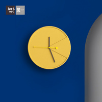 觉一简约现代创意个性水泥挂钟客厅卧室家用静音圆形钟表趣玩挂表