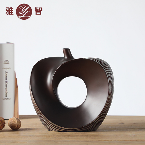現(xiàn)代簡(jiǎn)約客廳裝飾藝術(shù)擺件創(chuàng)意雙面蘋(píng)果線條造型