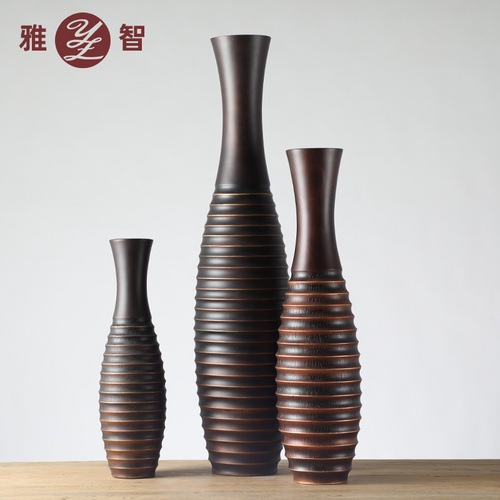 廠家直銷樹脂工藝品家居客廳擺件 手工大線圈落地花瓶