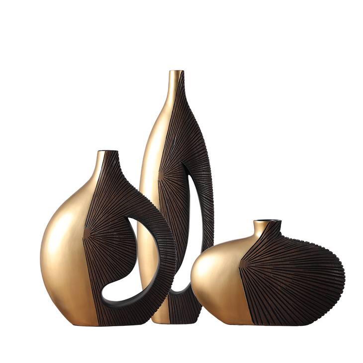 现代简约手工树脂工艺品定制 家居创意装饰花瓶摆件