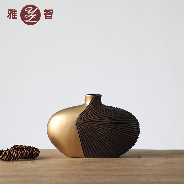 现代简约手工树脂工艺品定制 家居创意装饰花瓶摆件