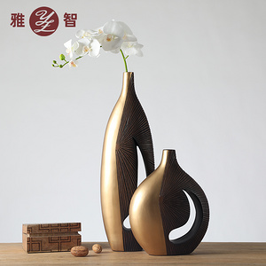现代简约手工树脂工艺品定制 家居创意装饰花瓶摆件