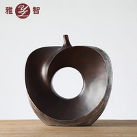 現(xiàn)代簡(jiǎn)約客廳裝飾藝術(shù)擺件創(chuàng)意雙面蘋(píng)果線條造型