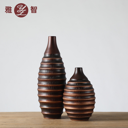 熱銷創(chuàng)意樹脂客居客廳臥室插花大線圈花瓶裝飾擺件