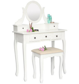 Hot selling wooden five drawers bedroom furniture set solid wood dressing table