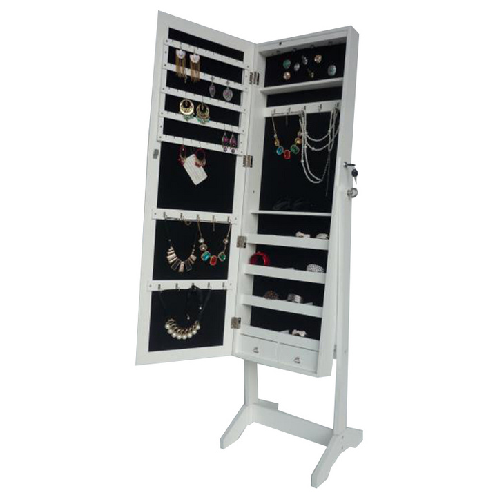 Stand Mirror Furniture Jewelry Armoire Cabinet