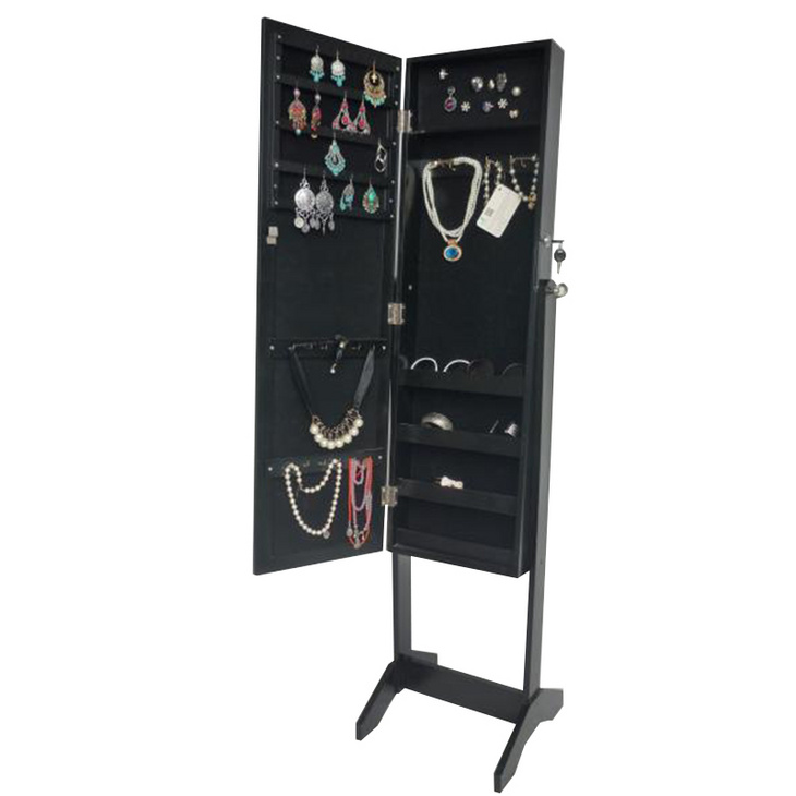 Standing mirror wooden classic jewelry cabinet