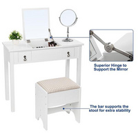 Modern bedroom vanity table dresser with mirror for girl