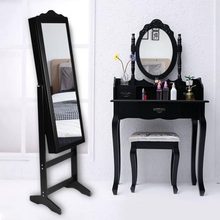 Modern Bedroom Small Mirror Mdf Dresser