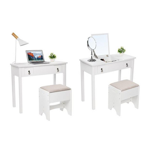 Modern bedroom vanity table dresser with mirror for girl
