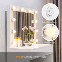 Modern White Led Vanity Dressing Table And Stool Set