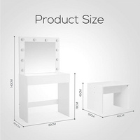 Modern White Led Vanity Dressing Table And Stool Set