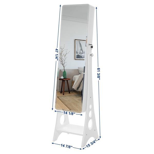 New Design Popular White Mirror Jewelry Armoire