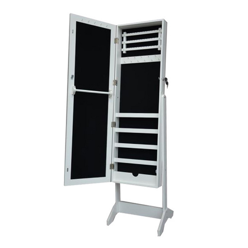 Vintage Furniture Floor Mirrored Jewelry Cabinet