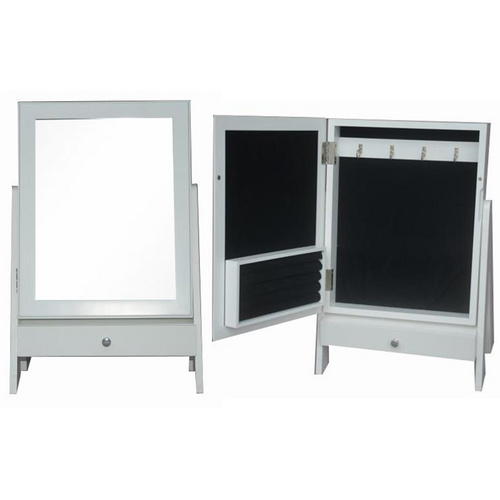 Make Up Mirrored Armoire Mini Table Tilting Jewelry Organizer