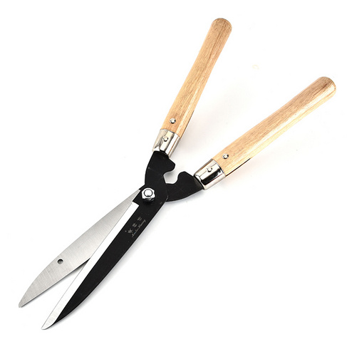 厂家直销现货 木柄65锰钢绿篱草坪篱笆树枝园艺剪 黄师傅园林剪