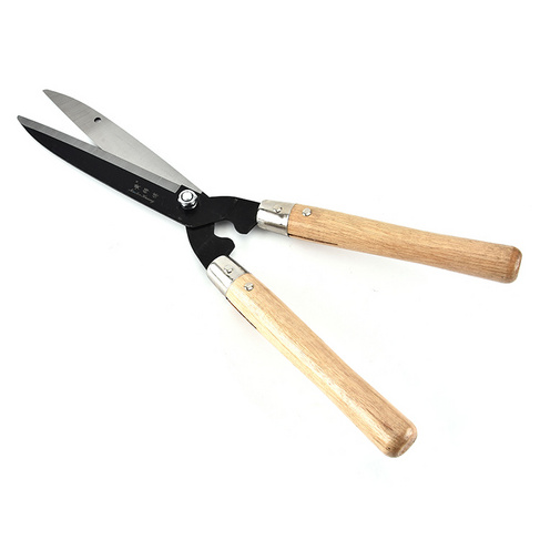 厂家直销现货 木柄65锰钢绿篱草坪篱笆树枝园艺剪 黄师傅园林剪