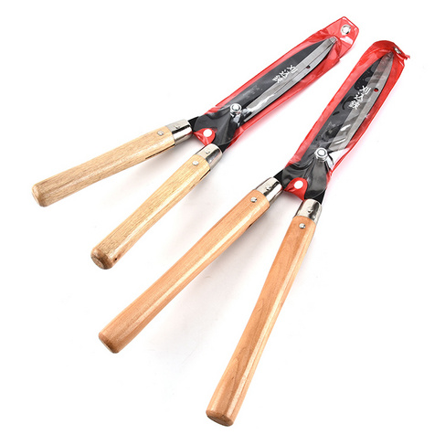 厂家直销现货 木柄65锰钢绿篱草坪篱笆树枝园艺剪 黄师傅园林剪