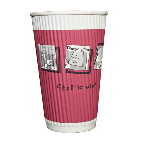 亮奎工厂现货双层一次性瓦楞纸杯咖啡奶茶外带热饮加厚纸杯