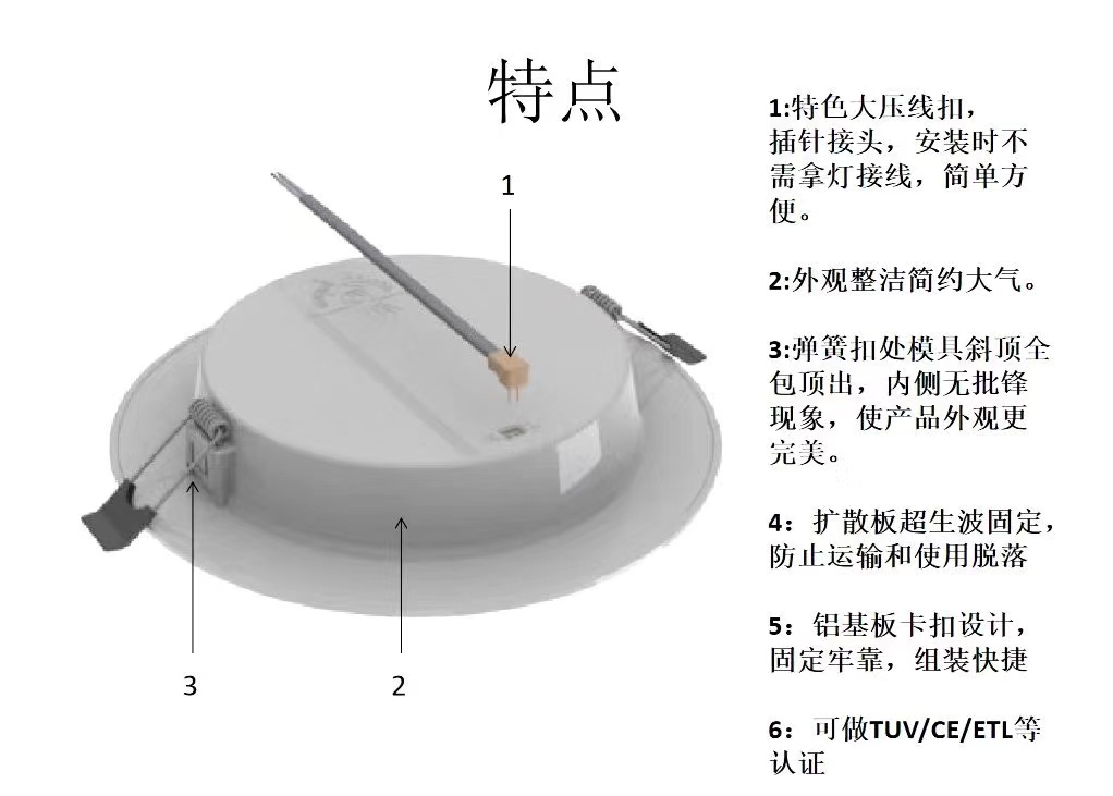 室内LED嵌入式外观整洁简约圆形筒灯