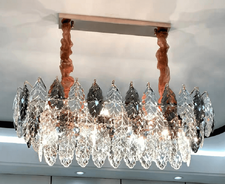 树叶水晶吊灯创意灯饰