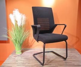 Simple black chair without wheels