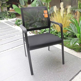J118【Hot】Black simple leisure chair without wheel armrests