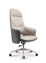 6612A Ivory White Boss Chair Study Office Chair with Runner