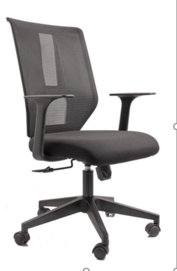 J129B Modern black five-wheel backrest office chair