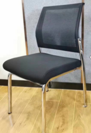 J126 Black non-wheel soft seat cushion stainless steel leg office chair