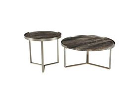 modern luxury style round marble top coffee tbale sets with metal legs for living room furniture
