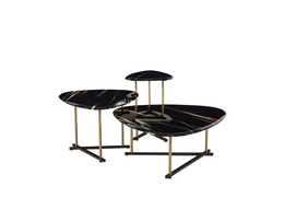 Marble coffee table sets gold steel coffee table