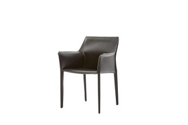 Modern black armchair saddle leather restaurant furniture dining chairs