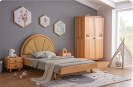 European beech + North American walnut children's bed