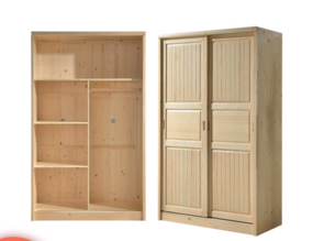 Free kingdom all solid wood children's log color wardrobe