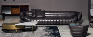 Baxter香蕉船黑色皮质沙发设计感现代沙发
