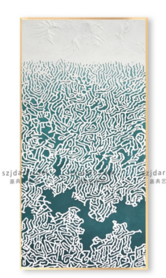铝合金画框 手绘砂岩装置画