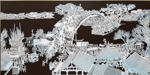 实木画框 立体砂岩雕刻