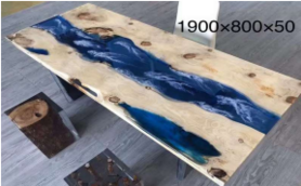 树脂流水大板桌松木