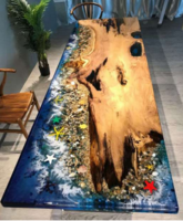 树脂流水大板桌楠木