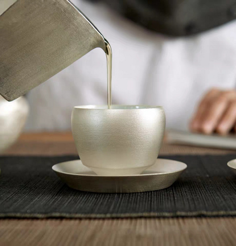 纯银釉陶瓷杯品茗杯