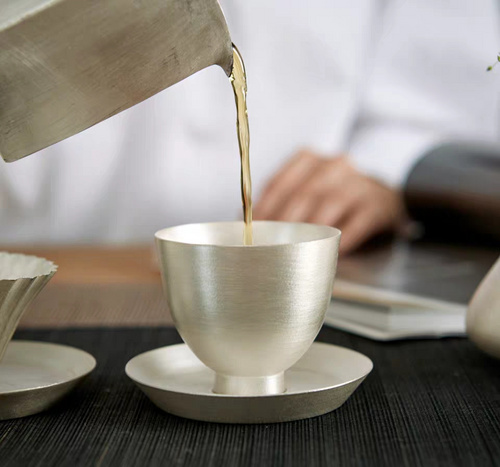三色纯银红黑釉简约家用杯