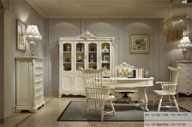 古典欧式古典美式白色书房家具