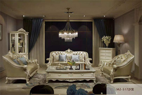 珍珠白古典美式古典欧式雕花客厅沙发