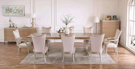 简美现代美式8人餐桌椅