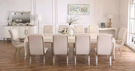轻奢美式现代美式简美长餐桌10人桌椅