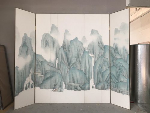 新中式山水屏风