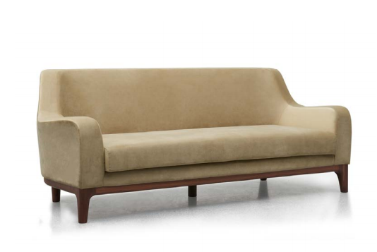 Black walnut fabric sofa modern Chinese style