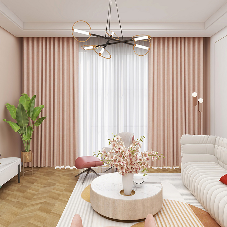 2021年新款流行北欧风现代简约全遮光莫兰迪色卧室客厅窗帘西米亚