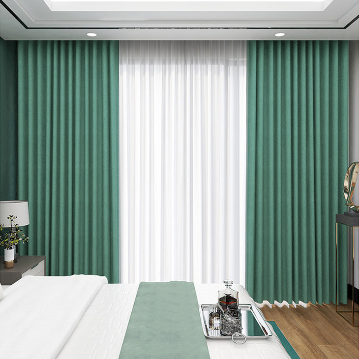 2021年新款流行北欧风现代简约全遮光莫兰迪色卧室客厅窗帘西米亚